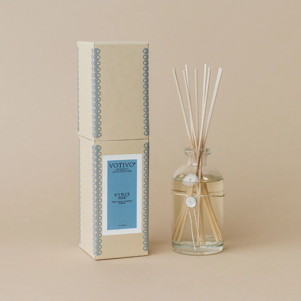 Votivo Icy Blue Pine 7.3oz Aromatic Reed Diffuser